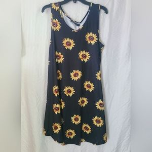NWT Zanzea Black sunflower sundress